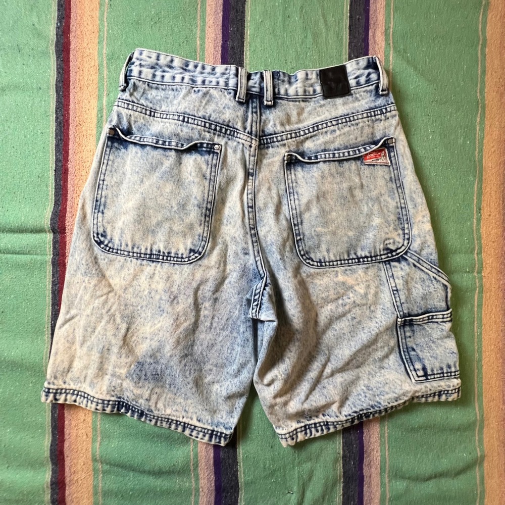 Tactics Denim Painter Shorts Mens Small Acid Wash Blue Carpenter Skater PNW